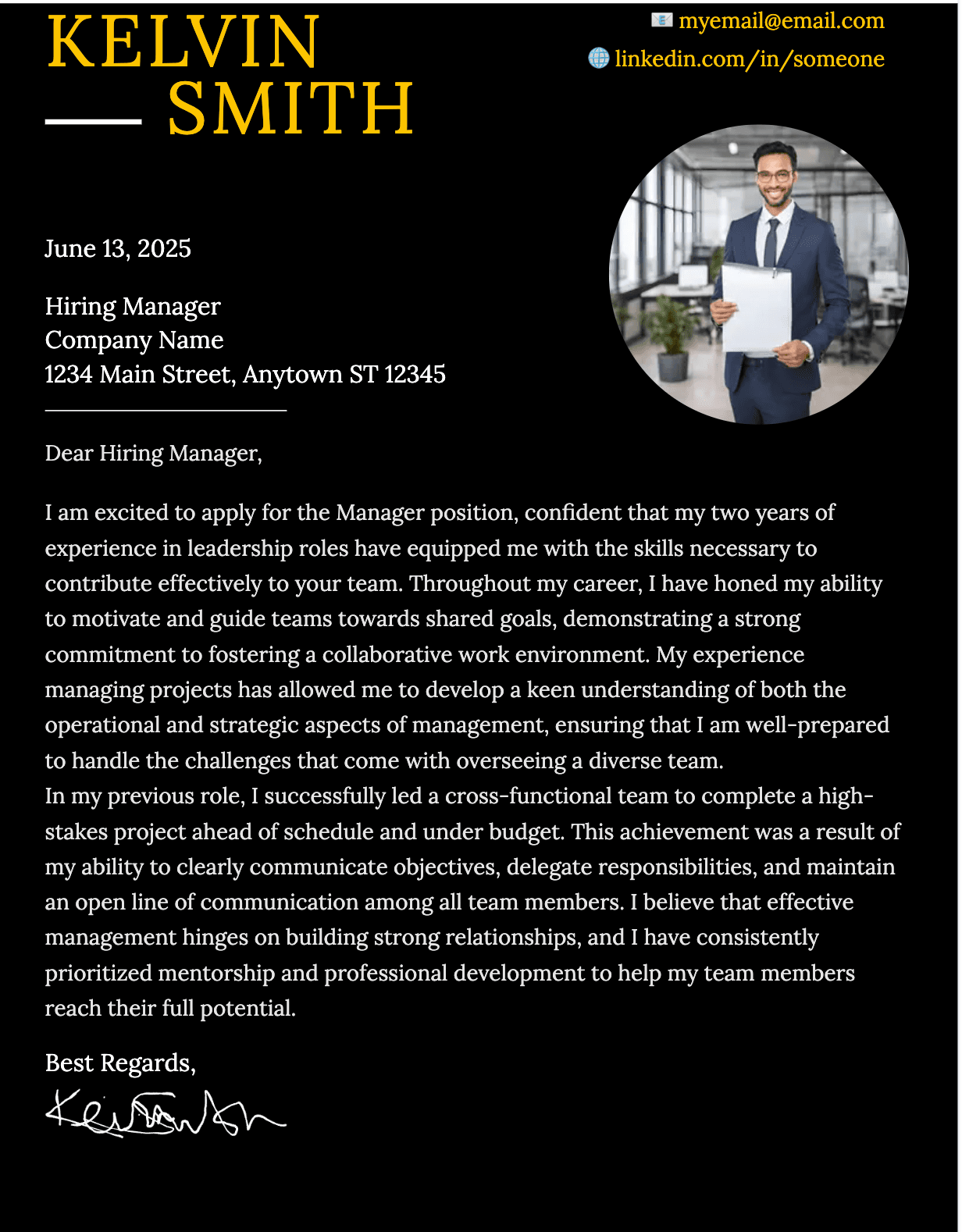 Modern Cover Letter