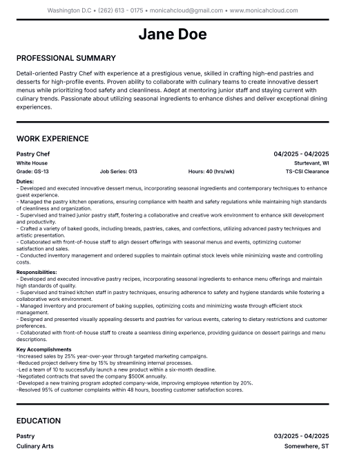 Federal Resume